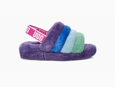 UGG Pride Fluff Yeah Slides for Womens - Pride Multicolor Purple India
